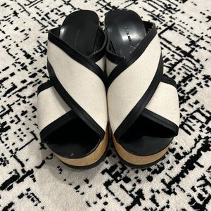 Isabel Marant shoes with wooden heal . Worn. Size 37. Tan/Black